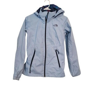 The North Face Dryvent Women's Windbreaker Jacket Size XS Blue Hooded Zip